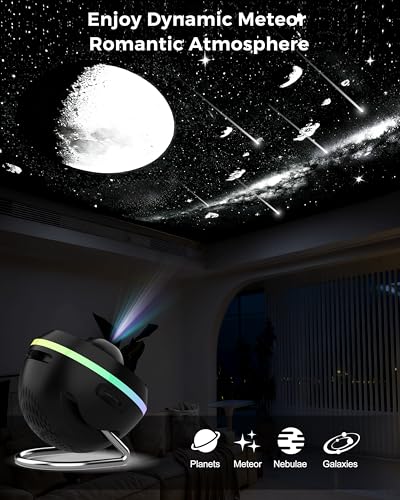 Galaxy Projector for Bedroom 5TH Gen, 13 in 1 HD Planetarium Star Projector with Solar System, Constellation & Meteor, 360° Rotating, Timer, Adjustable Knob, Night Light for Ceiling Kids Adults