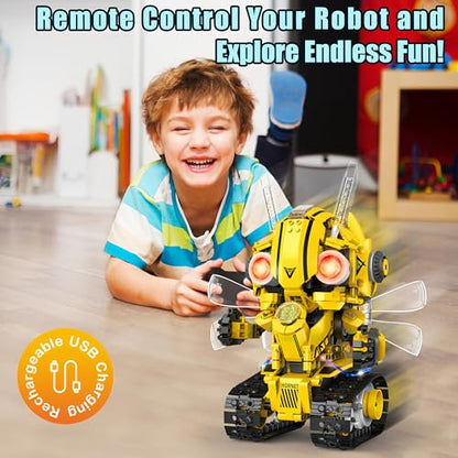 Yerloa Robot Building Kit STEM Gifts for Ages 8-13 with App & Remote Control, 5 in 1 Building Set Coding Robotic Toys for Ages 6 7 8 9 10 11 12 Years Old Boy Girl Easter Birthday Gifts (673pcs)