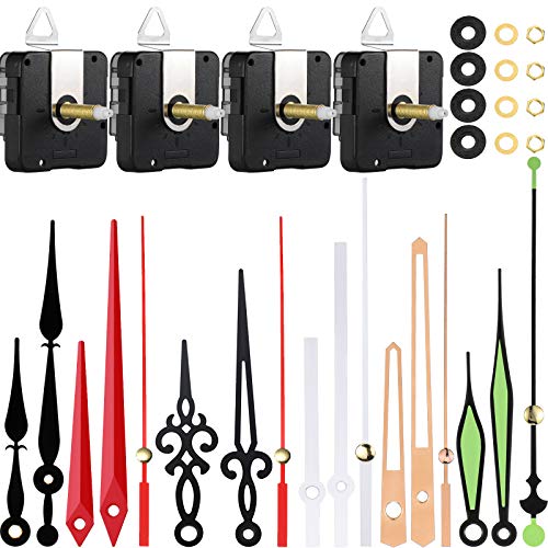 Mudder 4 Pcs Clock Movement Replacement Mechanisms Clock Kit with 6 Different Pairs of Hands Repair Parts(28 mm/ 1.1 Inch) - size: 28 mm