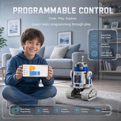 Galaxy Mechanic Robot Building Kit, Remote & App Control STEM Robot Building Toys, Compatible with Lego Robot, Father's Day Birthday Gifts for Teens Adults Fathers, 735PCS