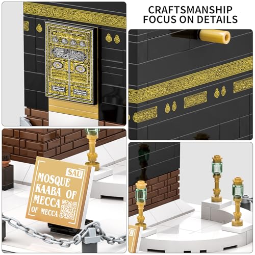 CAXIMSY Islamic Mosque Kaaba Architectural Model Building Block Sets Muslim Bricks Toy Hajj Kit Eid Gifts for Adult 446 Pieces - color: Mosque Kaaba Architecture