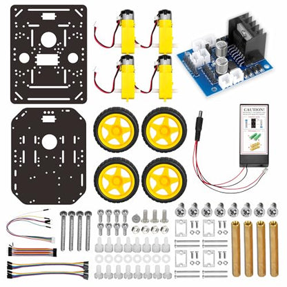 OSOYOO FlexiRover Building Kit for Arduino – Customizable Robot Car Chassis with 4 TT Motors and Wheels, Ideal for Robotics Development (Not Included Main Board for Arduino)