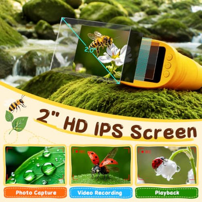 SEEKID Microscope for Kids 200-1000X, STEM Toy Science Kit for Kid(Yellow) - color: Yellow