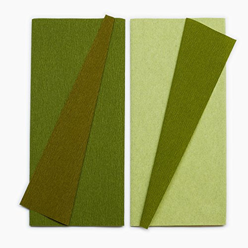 Lia Griffith Double Sided Crepe Paper Folds Roll, Green Tea and Cypress, Ferns and Moss, 6.7-Square Feet (Pack of 12) - color: Green Tea and Cypress, Ferns and Moss, size: 6.7-Square Feet (Pack of 12)