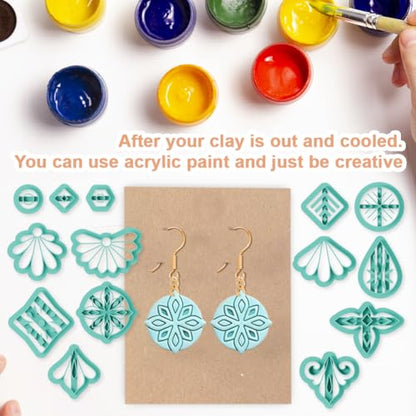 26pcs Polymer Clay Cutter Set Bohemian Earring Shape Cutters PLA Plastic Clay Tools for Jewelry Making Professional DIY Craft Kit Size 0.5-1.5 Inches - color: Bohemia