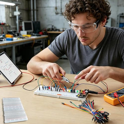 Solderless Breadboard Kit, 4 Boards with 120 Flexible Jumper Wires
