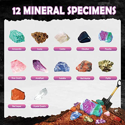 Gemstone Dig Kit, 12 Real Rocks and Gems, STEM Toy 6+ - color: Rock Dig Kit