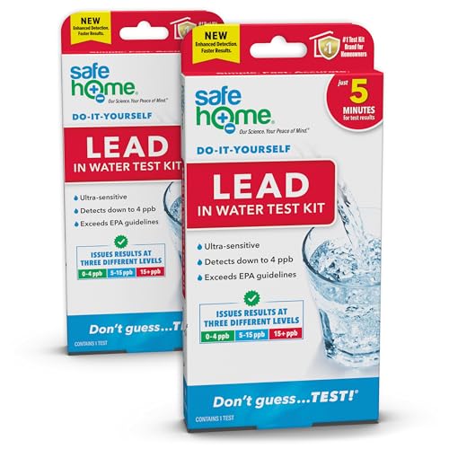 Safe Home® DIY Lead in Drinking Water Test Kit – Advanced Detection to 4 PPB – 5-Minute Test – 3 Levels of Test Results + Optional Testing at Our EPA-Certified Lab – Made in the USA – (2 Pack) - color: 2-Pack