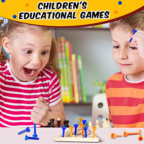 Skylety 12 Pack Triangle Peg Games Wooden Board Table Game, Blue and Orange - color: Blue and Orange