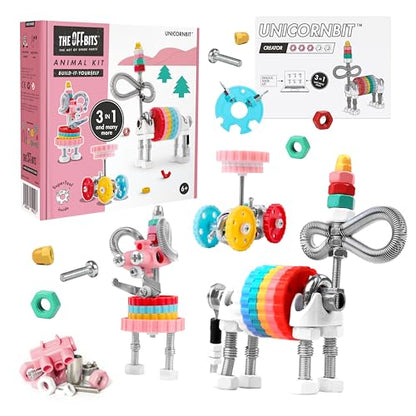 The Off Bits Erector Set: Animal Mini STEM Toys for Kids 6+, Toy Building Sets with Nuts & Bolts, STEM Building Toys Gifts for Boys and Girls (Multicolor)