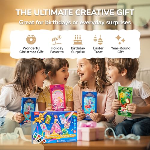 JoyCat 3 Pack Pocket Paint with Water Coloring Books for Kids - style: 3 Pack - Magical Pony & Ocean Princess & Animals