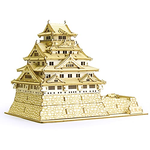 Osaka Castle Wooden Architecture 3D Puzzle - Fun DIY Wood Craft Kits - Ideal Gift for Birthdays and Party Favors - style: Osaka Castle