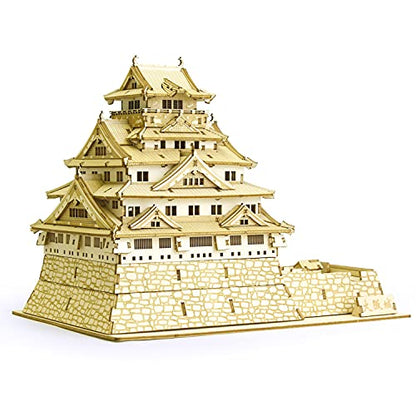 Osaka Castle Wooden Architecture 3D Puzzle - Fun DIY Wood Craft Kits - Ideal Gift for Birthdays and Party Favors - style: Osaka Castle