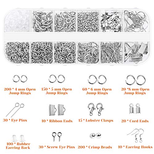 Audab Jewelry Making Kit with Tools, Wires, Charms and Findings for Jewelry Making and Repair
