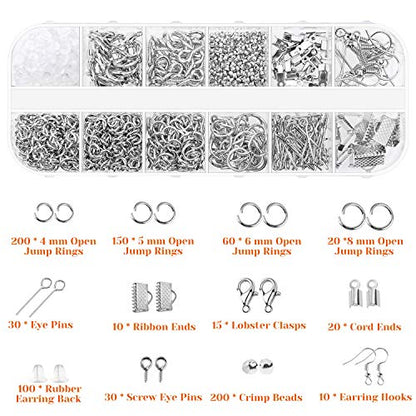 Audab Jewelry Making Kit with Tools, Wires, Charms and Findings for Jewelry Making and Repair