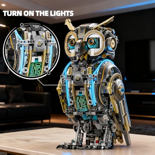 Mechanical Owl Building Blocks Engineering Construction Set - color: Mechanical Owl