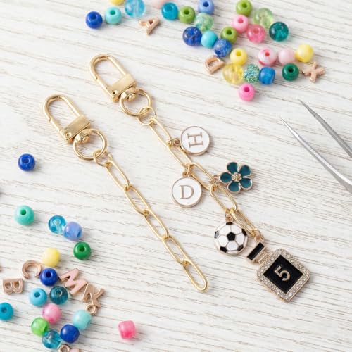 Hzopcw 20pcs Keychain Making Kits for Bag Charm, Gold & Silver - color: B-20pcs-Gold,Silver