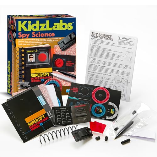 4M KidzLabs Spy Science Kit - Secret Messages Journal & Morse Code Set - style: Spy