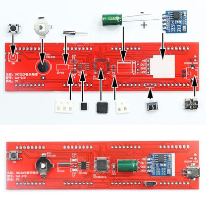 DIY Electronic Soldering kit dot Matrix Clock LED Music Spectrum Effects Pick up Rhythm Light Display SMD Soldering Project