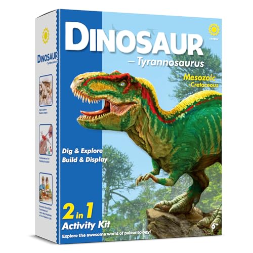Dinosaur Dig Kit for Kids, Tyrannosaurus Rex Fossil Excavation Science Set with Full Tools, 3D Skeleton Puzzle Assembly, STEM Archaeology Educational Craft Toys, Gift for Boys Girls 6+ - size: Tyrannosaurus Rex Excavation
