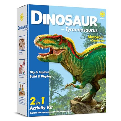 Dinosaur Dig Kit for Kids, Tyrannosaurus Rex Fossil Excavation Science Set with Full Tools, 3D Skeleton Puzzle Assembly, STEM Archaeology Educational Craft Toys, Gift for Boys Girls 6+ - size: Tyrannosaurus Rex Excavation