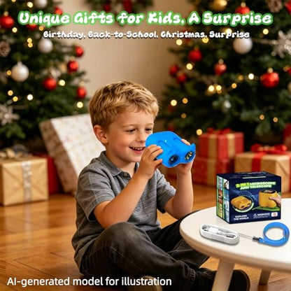 2 in 1 Kids Microscope and Telescope, STEM Educational Toy, Blue - color: Blue