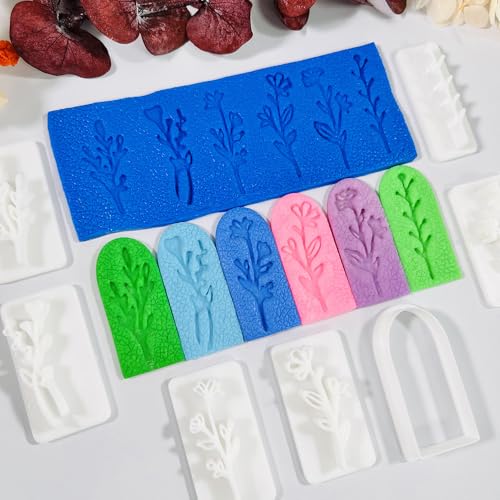 Xaekicr A1-4-9B-Handmade Jewelry Pendant Crafting Kit,Flower Plastic Molds Set, DIY Polymer Clay Printing Tools - color: A color