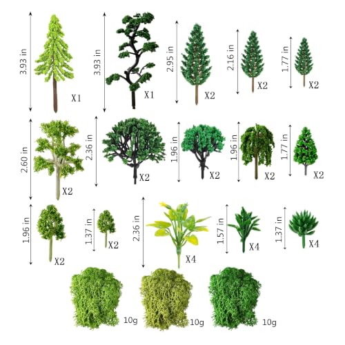 Mini Model Trees Kit, Diorama Scenery Miniature Garden Building Scene DIY