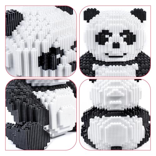 AHZILEl Animal Panda Blocks Building Set, 7822 Pcs Cute 3D Puzzle Mini Building Bricks Toy Kits, DIY Educational Particle Building Birthday Gift for Ages 8-14 - color: Panda