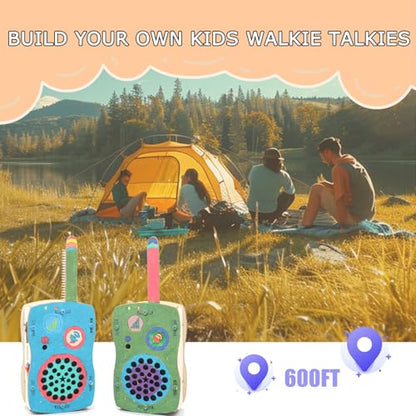 STEM Toys for Kids DIY Walkie Talkies for Kids Age 8-14, Build Your Own Walkie Talkies STEM Kits, Electronic Circuits Projects Christmas Birthday Gifts