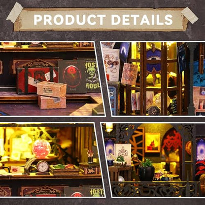Flever Dollhouse Miniature DIY House Kit Creative Room with Furniture for Romantic Artwork Gift (Holo Magic City) - color: Holo Magic City
