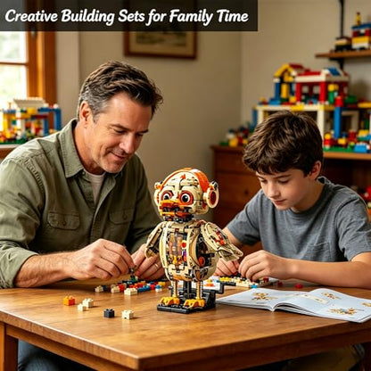Mechanical Duck Building Blocks Set, STEM Rotating with Moving Wings - color: Duck