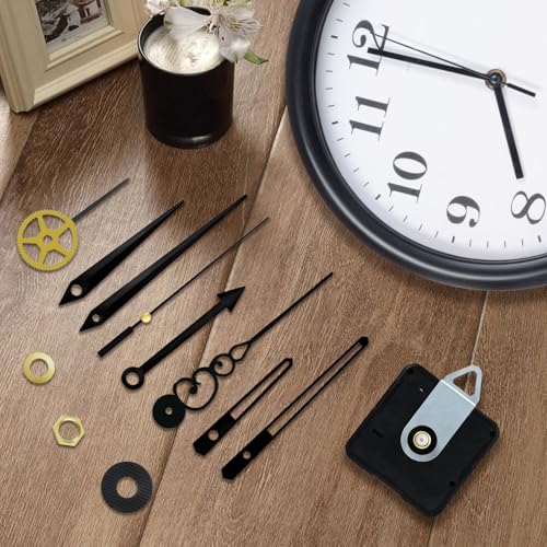 15 Pack Clock Mechanism Replacement Kit with 19 Pairs Clock Hands - size: Thread length 0.43 inches
