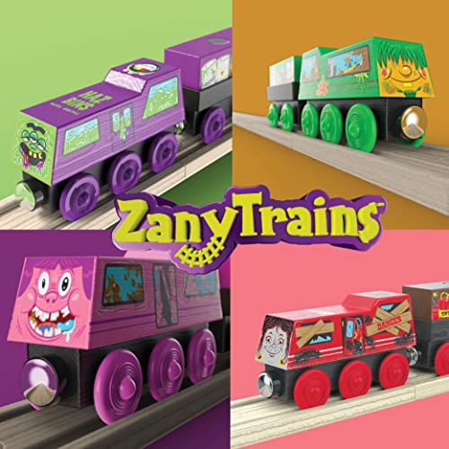 3 Level Wooden Bridge and Train Tunnel - Zany Trains - Toxic Turnpike - Viaduct Arch Bridge - Wooden Train Tracks Compatible with All Major Brands - Train Set Accessories Table