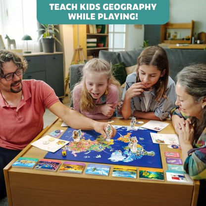 Stamp It! World Tour, Educational Map Geography Board Game for Kids 8-12