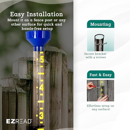 Headwind EZRead 26” Giant Professional Outdoor rain Gauge, USA Made Heavy Duty All Weather Freeze Proof mountable with Float, Dark Blue (820-0020) - color: blue, size: 26-Inch