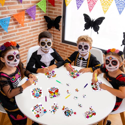 Day of the Dead Crafts for Kids Bulk-Dia De Los Muertos DIY Art Puzzle Kit - color: Day of the Dead Colors