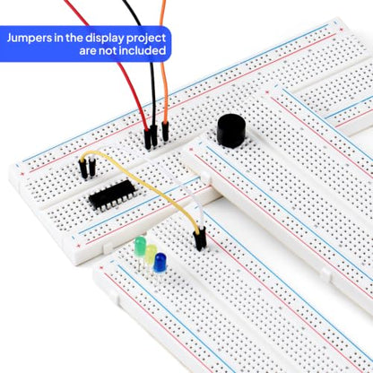 ELEGOO 3pcs Breadboard 830-Point Solderless Prototype PCB Board Kit - size: 3 PCS 830 Point