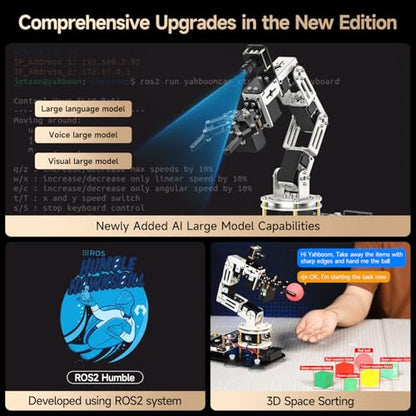 Yahboom ROS2 6DOF Robotic Arm Embodied Intelligence, 3D Spatial Recognition, Virtual Machine PC Control, AI Large Model Voice Module (Standard Kit) - color: Standard Kit