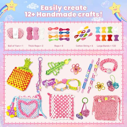 500+ PCS Weaving Loom Kit, Craft Kits for Kids, Friendship Bracelet Kit