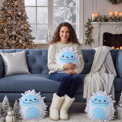Weysat 6 Sets Christmas Snowman Tied Pillow Craft Kit No Sew Fleece Pillow - style: Snow
