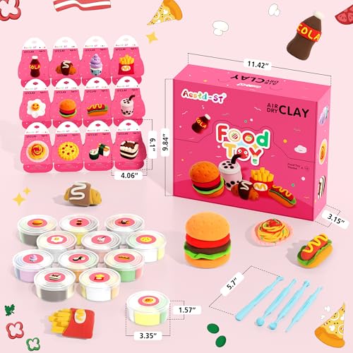 Aestd-ST Air Dry Clay Kit - Food Toy Theme, Modeling Clay for Kids - color: Food Toy Theme