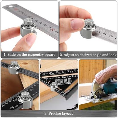 4 Pack Stair Gauge Set, Layout Tool for Framing Square, Silver - color: Silver