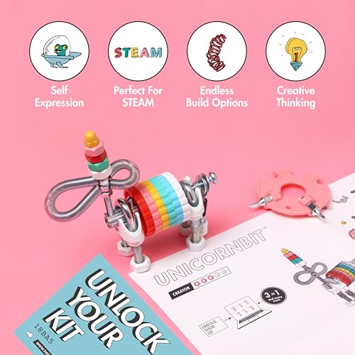 The Off Bits Erector Set: Animal Mini STEM Toys for Kids 6+, Toy Building Sets with Nuts & Bolts, STEM Building Toys Gifts for Boys and Girls (Multicolor)