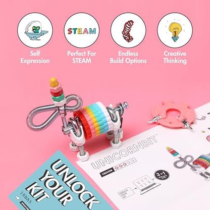 The Off Bits Erector Set: Animal Mini STEM Toys for Kids 6+, Toy Building Sets with Nuts & Bolts, STEM Building Toys Gifts for Boys and Girls (Multicolor)