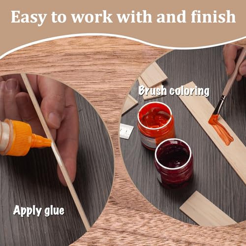 Wooden Dowels for Crafts, Wood Strips Trim Slats for Wall 1/8" × 1.5" × 15", 30 PCS Wooden Sticks for Crafts, Flat Wood Dowel Rods for Crafting, Unfinished Lumber Boards Planks for Woodworking - size: 1/8x1.5x15 in - 30PCS