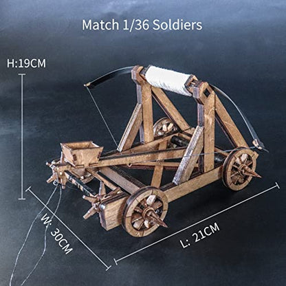 Bouncy Catapult European Roman Period Ancient Chariot 3D Wooden Puzzles Model Assembly Kits Fun Toys Building Kit