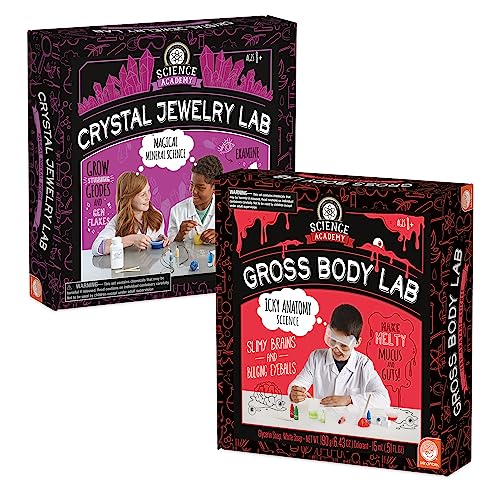 MindWare Science Academy Curious Kits (Crystal and Gross Body Labs) - Chemistry Kits for Kids