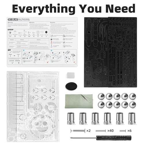 3D Wooden Puzzle Marble Run Mechanical Model Kit with LED Lights for Adults - style: Marble Run with LED Light