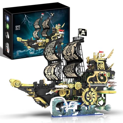 Mechanical Pirate Ship Building Sets with Motor & Light for Adults,2720PCS - style: Large Pirate Ship
